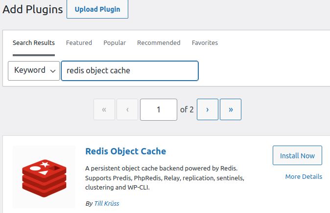 Redis Object Cache Plugin WordPress Install