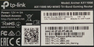 TP-Link Router AX11000 Label