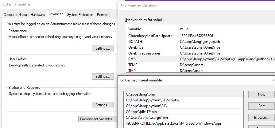 Edit Windows Path Environment Variable