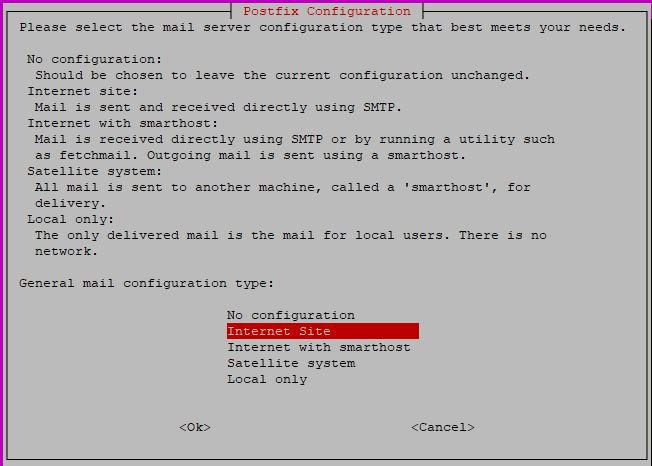 Postfix and Ubuntu Configuration for Internet Site Options