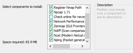 Nmap Install Options for Windows