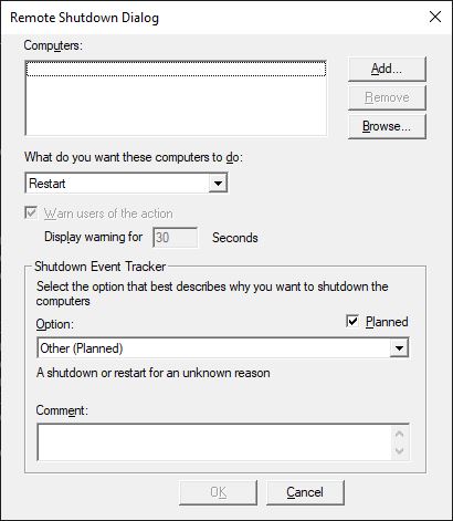 Windows Shutdown Pop-Up Dialog