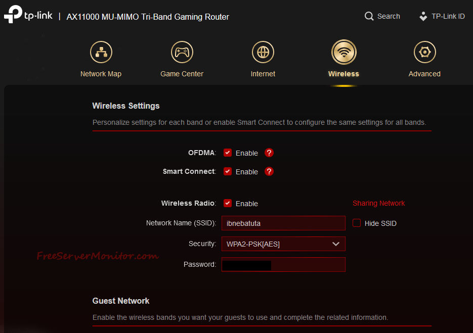 Router Wifi Properties Page